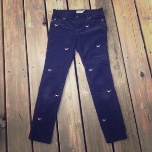 Navy Corduroy Vineyard Vineyard embroidered pants
